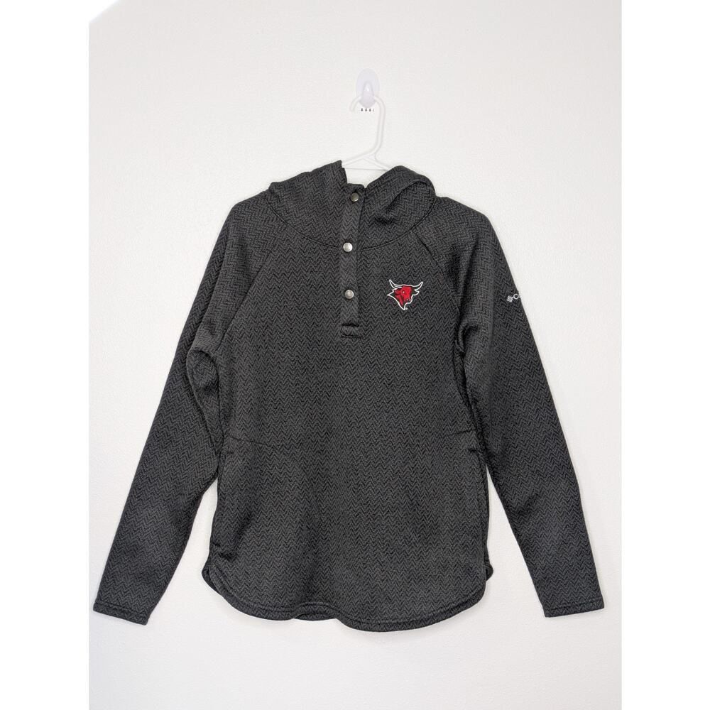 Women's Chicago Bulls Columbia Black Sweater Weather Quarter-Snap Hoodie